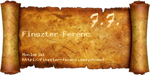 Finszter Ferenc névjegykártya